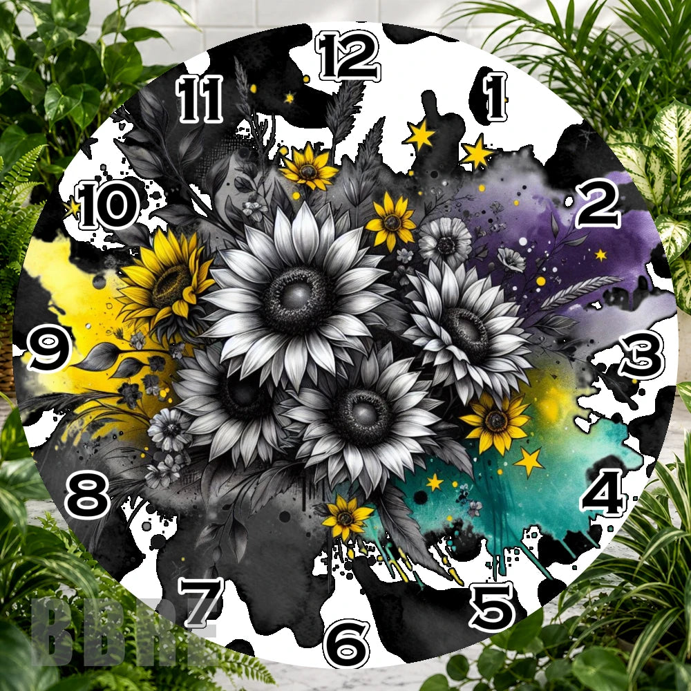Sunflower Splash Clock Sublimation Wrap,