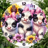Cow Trio Clock Sublimation Wrap,