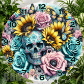Floral Skull 8 Clock Sublimation Wrap,