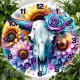 Floral Skull 2 Clock Sublimation Wrap,