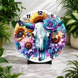 Floral Skull 2 Clock Mockup,