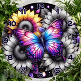 Butterfly Sunflowers Clock Sublimation Wrap,