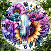 Floral Skull 3 Clock Sublimation Wrap,