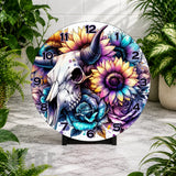 Floral Skull 5 Clock Mockup,