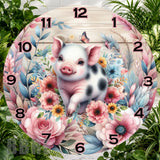 Floral Piglet Clock Sublimation Wrap,