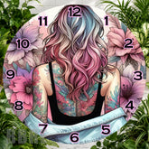 Floral Tattoo Clock Sublimation Wrap,