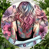 Floral Tattoo Clock Sublimation Wrap,