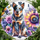 Floral Dog Clock Sublimation Wrap,