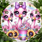 Flamingo Delight Clock Sublimation Wrap,