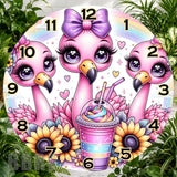 Flamingo Delight Clock Sublimation Wrap,