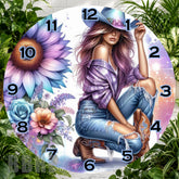 Floral Cowgirl Clock Sublimation Wrap,