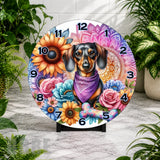 Floral Dachshund Clock Mockup,