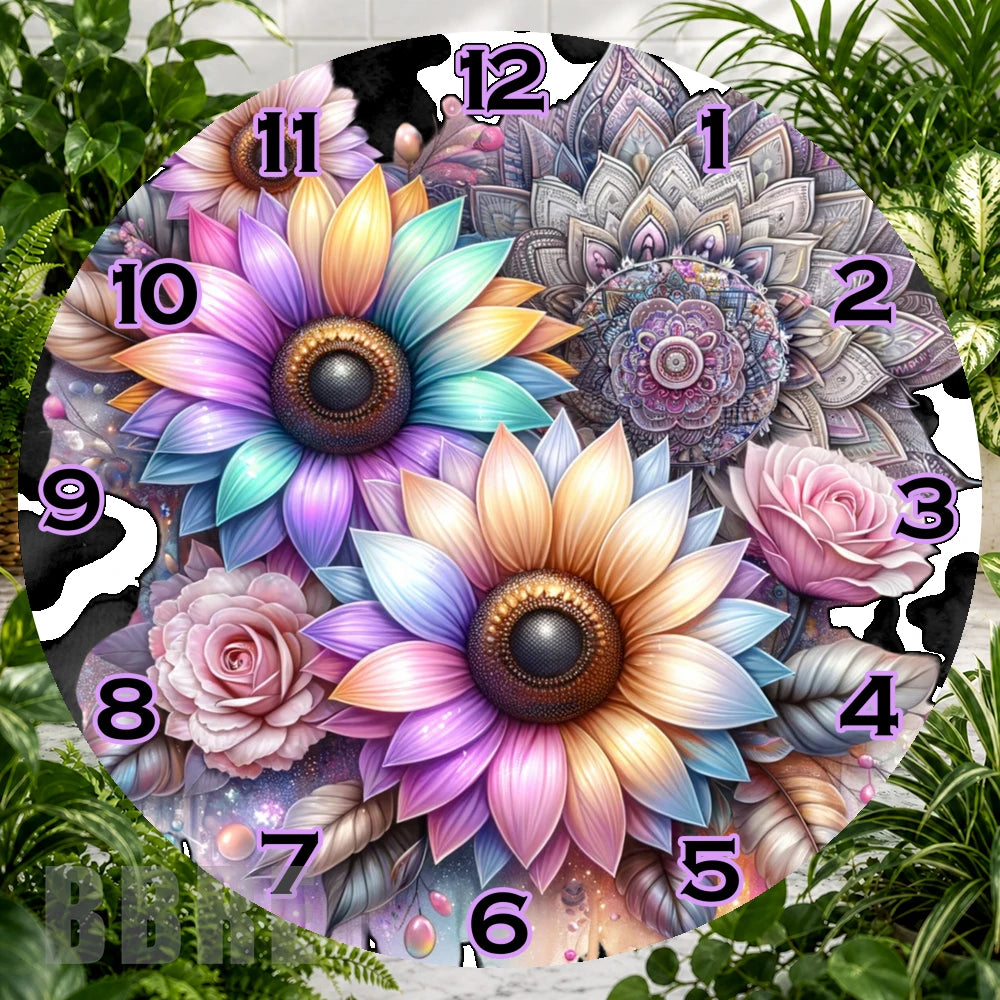 Floral Fantasy 2 Clock Sublimation Wrap,