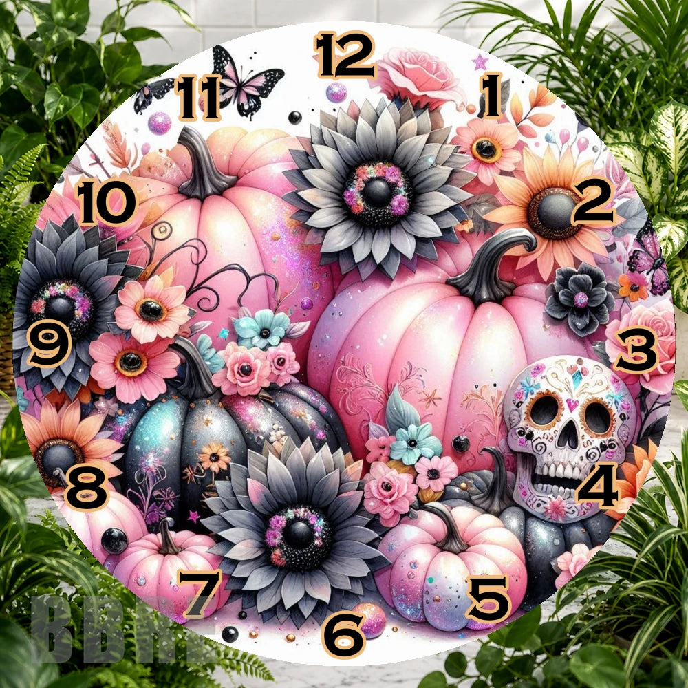 Floral Pumpkin Clock Sublimation Wrap,