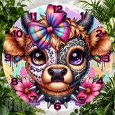 Colorful Cow Clock Sublimation Wrap,
