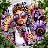Floral Goddess Clock Sublimation Wrap,