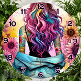Colorful Hair Clock Sublimation Wrap,