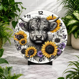 Highland Cow 2 Clock Mockup,