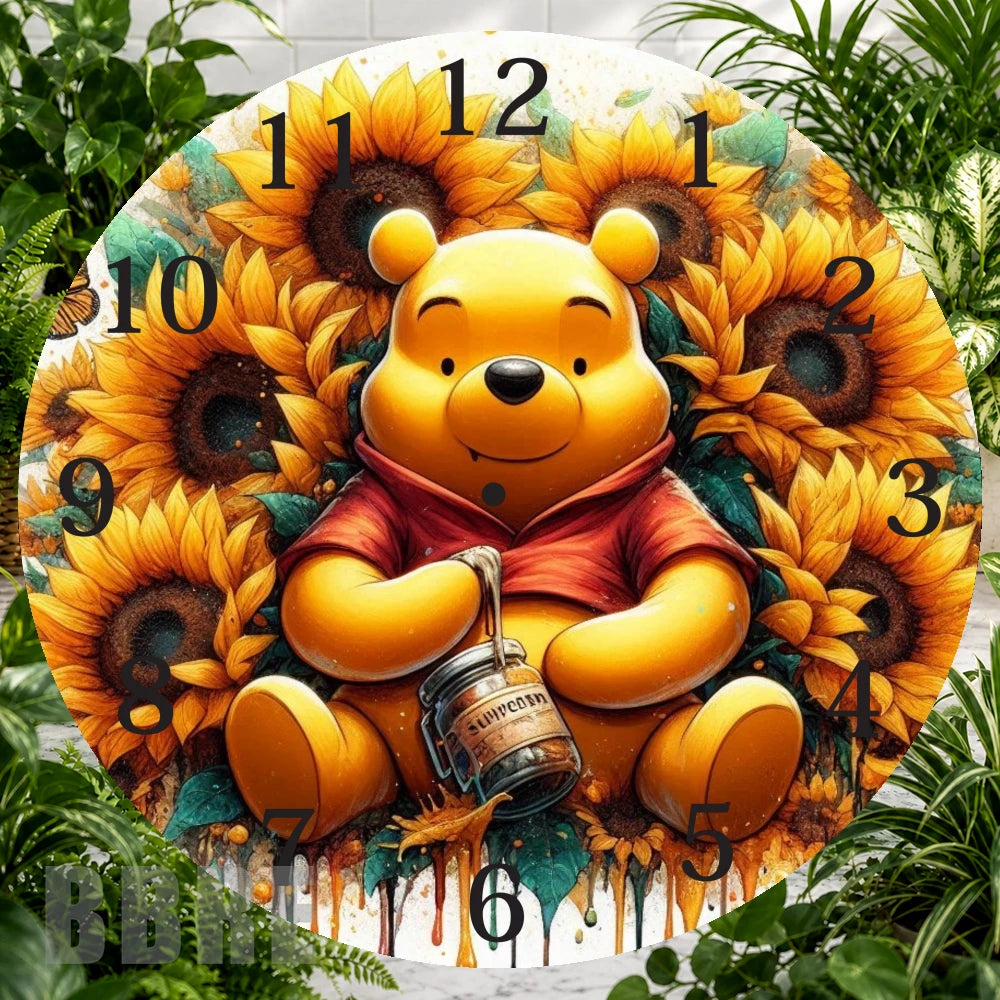 Sunflower Pooh Clock Sublimation Wrap,