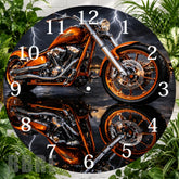 Orange Motorcycle Clock Sublimation Wrap,