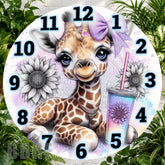 Giraffe Clock Clock Sublimation Wrap,