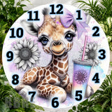 Giraffe Clock Clock Sublimation Wrap,