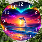 Dolphin Sunset Clock Sublimation Wrap,