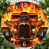Flaming Hot Rod Clock Sublimation Wrap,