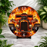 Flaming Hot Rod Clock Mockup,