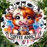 Coffee Cow Clock Sublimation Wrap,