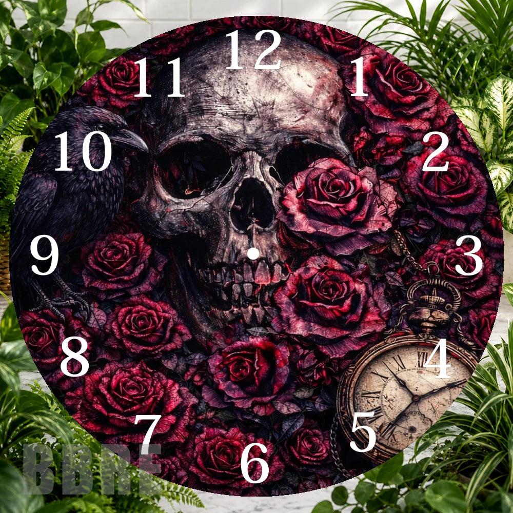 Skull Roses Clock Sublimation Wrap,