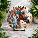 Floral Horse Clock Mockup,