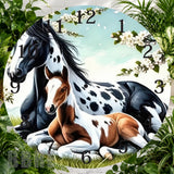 Horse Family Clock Sublimation Wrap,