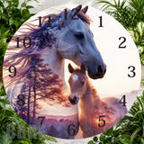 Majestic Horses 9 Clock Sublimation Wrap,