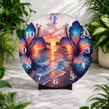 Tropical Sunset Clock Mockup,