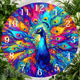 Peacock Splendor Clock Sublimation Wrap,