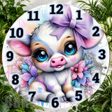 Cute Calf Clock Sublimation Wrap,