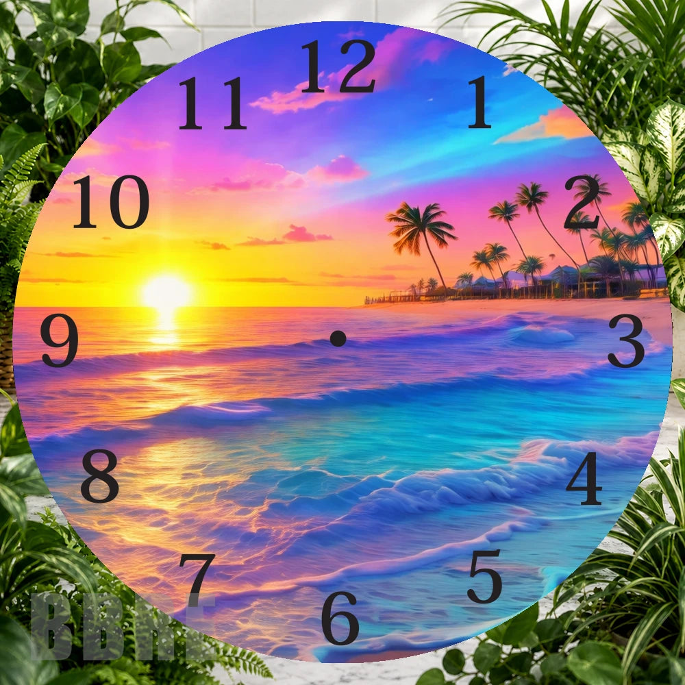 Tropical Sunset 2 Clock Sublimation Wrap,