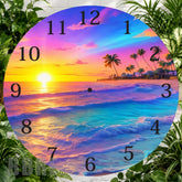 Tropical Sunset 2 Clock Sublimation Wrap,