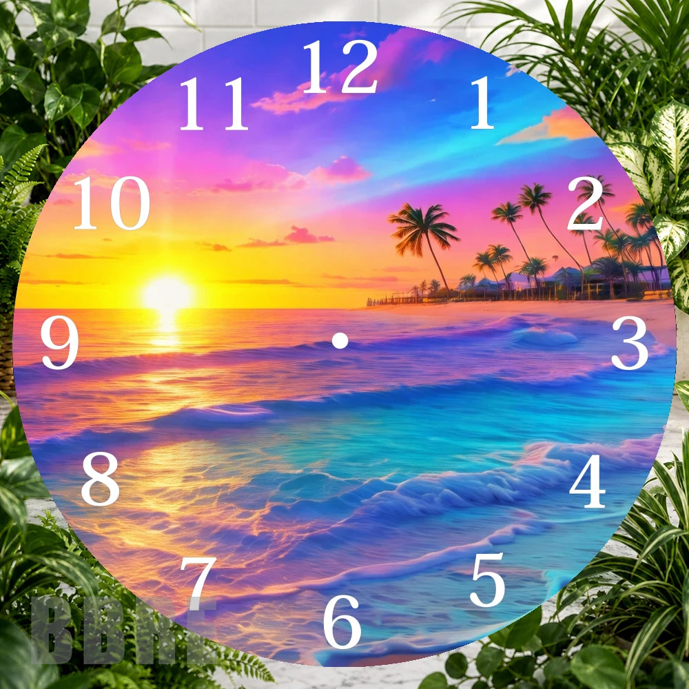 Tropical Sunset 3 Clock Sublimation Wrap,