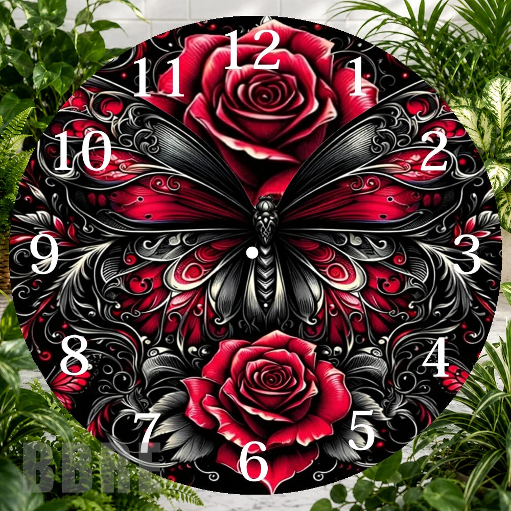 Rose Butterfly Clock Sublimation Wrap,