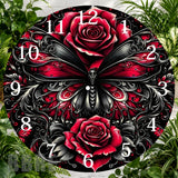 Rose Butterfly Clock Sublimation Wrap,