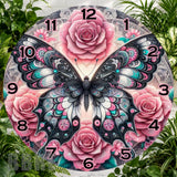 Butterfly Roses Clock Sublimation Wrap,