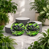 Green Motorcycle Mockup Image