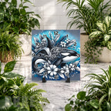 Orca Floral Clock Mockup