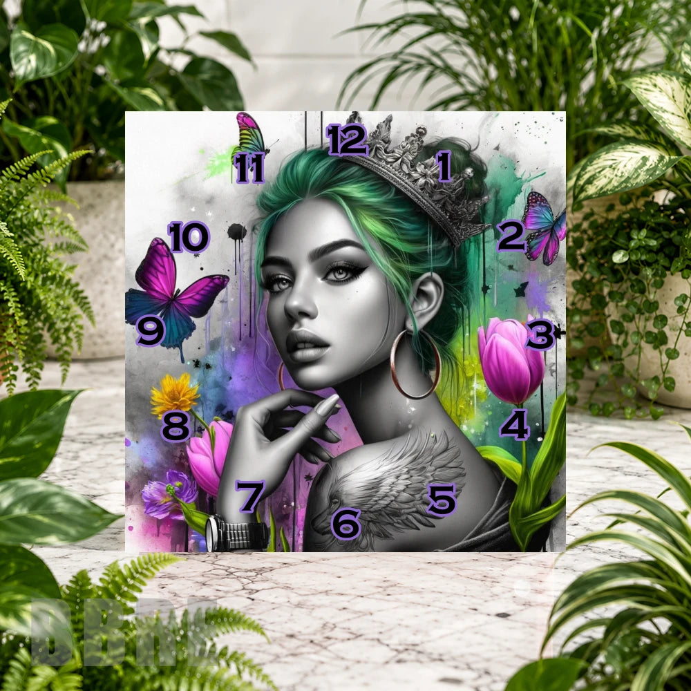 Floral Crown Clock Sublimation Wrap