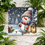 Snowman Clock Clock Sublimation Wrap