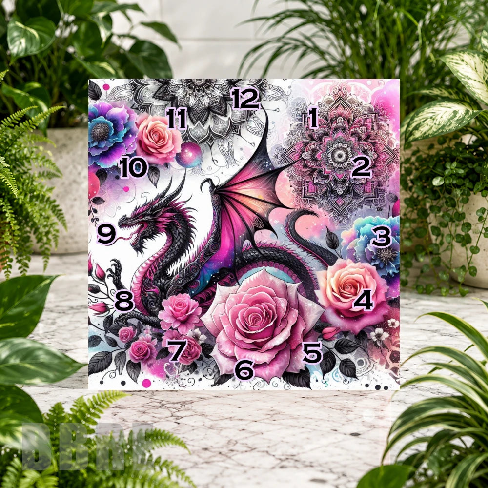 Dragon Rose Clock Sublimation Wrap
