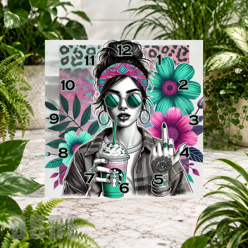 Chic Floral Clock Sublimation Wrap