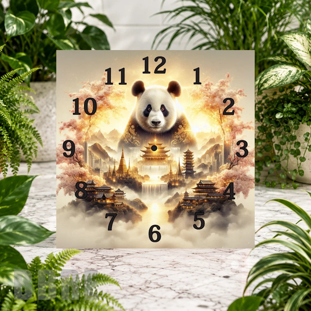 Panda Mountain Clock Sublimation Wrap